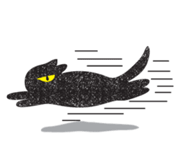 Black cat art sticker #8791007