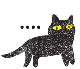 Black cat art sticker #8791008