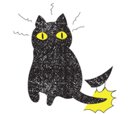Black cat art sticker #8791010