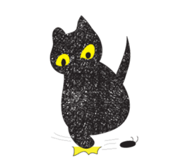 Black cat art sticker #8791011