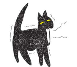 Black cat art sticker #8791012
