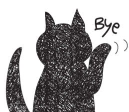 Black cat art sticker #8791014