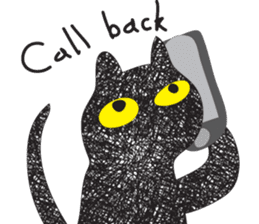 Black cat art sticker #8791016