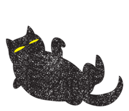 Black cat art sticker #8791017