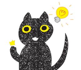 Black cat art sticker #8791019