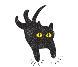 Black cat art sticker #8791023