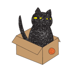 Black cat art sticker #8791025