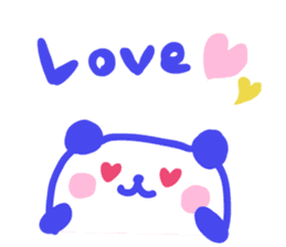 blue love panda sticker #8794175