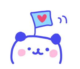 blue love panda sticker #8794183