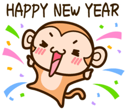 HAPPY NEW YEAR 2016 monkey sticker #8796060
