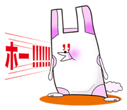 Plastic shopping bag rabbit -2 sticker #8800069