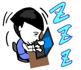 Okame-chan with self-styled bob hair 2 sticker #8800538