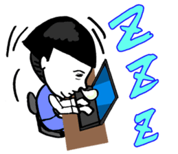 Okame-chan with self-styled bob hair 2 sticker #8800538