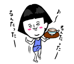 Okame-chan with self-styled bob hair 2 sticker #8800575