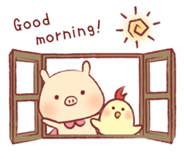 Pig & Chick of Toterapotte(English) sticker #8802138