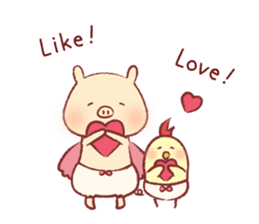 Pig & Chick of Toterapotte(English) sticker #8802139