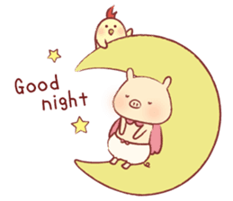 Pig & Chick of Toterapotte(English) sticker #8802141