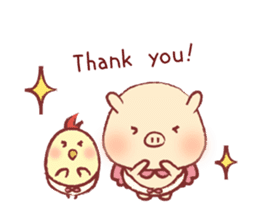 Pig & Chick of Toterapotte(English) sticker #8802142