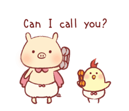 Pig & Chick of Toterapotte(English) sticker #8802143