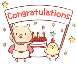 Pig & Chick of Toterapotte(English) sticker #8802148