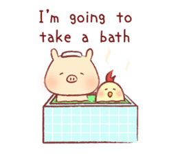 Pig & Chick of Toterapotte(English) sticker #8802149
