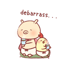Pig & Chick of Toterapotte(English) sticker #8802150