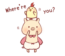 Pig & Chick of Toterapotte(English) sticker #8802156