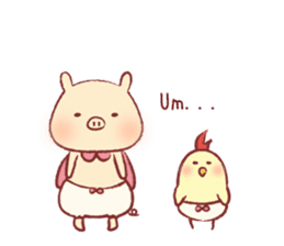 Pig & Chick of Toterapotte(English) sticker #8802157