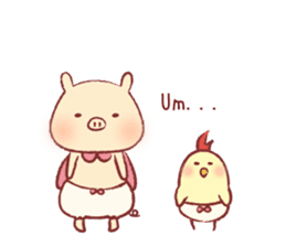 Pig & Chick of Toterapotte(English) sticker #8802157