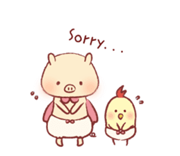 Pig & Chick of Toterapotte(English) sticker #8802160