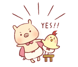 Pig & Chick of Toterapotte(English) sticker #8802164