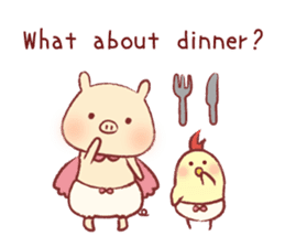 Pig & Chick of Toterapotte(English) sticker #8802166