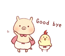 Pig & Chick of Toterapotte(English) sticker #8802173