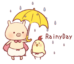 Pig & Chick of Toterapotte(English) sticker #8802174