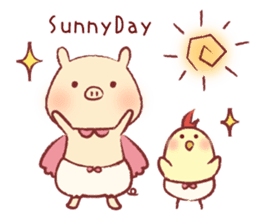 Pig & Chick of Toterapotte(English) sticker #8802175