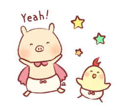 Pig & Chick of Toterapotte(English) sticker #8802177