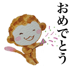 Monkey's New Year's, Winter greeting set sticker #8804718