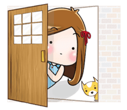 Sulky girl with dog 2 (Chinese) sticker #8805538