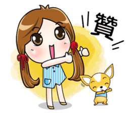 Sulky girl with dog 2 (Chinese) sticker #8805540