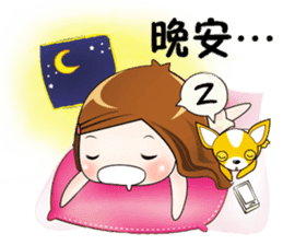 Sulky girl with dog 2 (Chinese) sticker #8805543