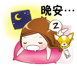 Sulky girl with dog 2 (Chinese) sticker #8805543