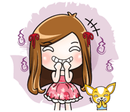 Sulky girl with dog 2 (Chinese) sticker #8805546