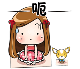 Sulky girl with dog 2 (Chinese) sticker #8805547