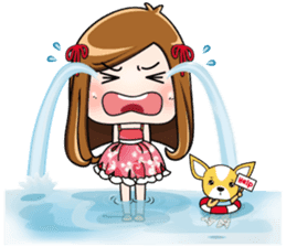 Sulky girl with dog 2 (Chinese) sticker #8805549