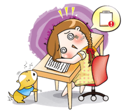 Sulky girl with dog 2 (Chinese) sticker #8805550