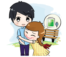 Sulky girl with dog 2 (Chinese) sticker #8805552