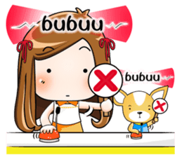 Sulky girl with dog 2 (Chinese) sticker #8805560