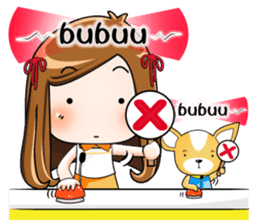 Sulky girl with dog 2 (Chinese) sticker #8805560
