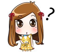 Sulky girl with dog 2 (Chinese) sticker #8805562