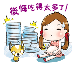 Sulky girl with dog 2 (Chinese) sticker #8805567